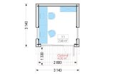 Domek ogrodowy drewniany EVELIN (34 mm + elewacja), 3x3 m, 9 m² specification 1