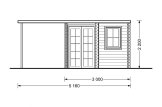 Domek ogrodowy drewniany AIDA PLUS (28 mm), 5x3 m, 9 m² - z tarasem 6,5 m² specification 2
