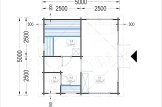 Sauna ogrodowa zewnętrzna ELDA (44 mm), 5x5 m, 25 m² (4 pomieszczenia) specification 1