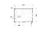 Domek ogrodowy drewniany LILLE (34 mm), 4x3 m, 12 m² specification 1
