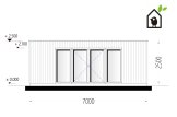 Domek ogrodowy drewniany PREMIUM (paneli SIP), 7x4 m, 28 m² specification 2