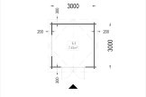 Domek ogrodowy drewniany ADAM (44 mm), 3x3 m, 9 m² specification 1