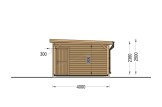 Wiata garażowa drewniana MODERN z pomieszczeniem gospodarczym, 8x4 m specification 4