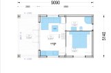 Domek letniskowy drewniany AGATA S (44 mm + elewacja) z antresolą, 39 m² specification 1
