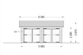 Garaż drewniany dwustanowiskowy ALTERNATIVE (44 mm), 6x6 m, 36 m² specification 2