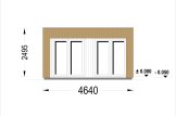 Sauna ogrodowa zewnętrzna DELLA (34 mm + elewacja), 4,6 x 2,6 m, 9,3 m², taras 6,7 m² specification 5