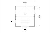 Garaż drewniany SILVIA (34 mm + elewacja), 6x6 m, 36 m² specification 1
