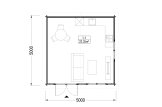 Domek ogrodowy drewniany WISSOUS (44 mm), 5x5 m, 25 m² specification 1