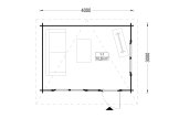 Domek ogrodowy drewniany DREUX F (34 mm), 4x3 m, 12 m² specification 1