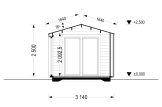 Domek ogrodowy drewniany EMMY (34 mm + elewacja), 3x3 m, 9 m² specification 6