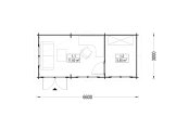 Domek ogrodowy drewniany ELEONORA (44 mm), 6,6 x 3 m, 20 m² specification 1