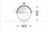 Sauna ogrodowa beczka HELGA 17 (46 mm), 1.7 m, ⌀ 1.97 m z oknem panoramicznym (połowa wysokośći) specification 4