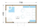Domek ogrodowy drewniany PREMIUM (34 mm + elewacja, z izolacją), 7x4 m, 28 m² specification 1
