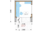 Domek ogrodowy drewniany PIA (34 mm + elewacja, z izolacją), 3x3 m, 9 m² specification 1