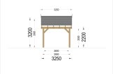 Wiata garażowa drewniana na 1 samochód LUNA ze ścianą boczną, 3,2x6 m specification 4