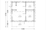 Domek letniskowy drewniany ALTURA (44 mm), 31 m² - z tarasem 8 m² specification 1