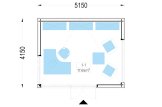 Domek ogrodowy drewniany PREMIUM (34 mm + elewacja), 5x4 m, 20 m² specification 1