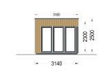 Domek ogrodowy drewniany PREMIUM (34 mm + elewacja), 3x2 m, 6 m² specification 2