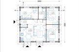 Dom drewniany całoroczny ALICE (44+44 mm, z izolacją), 72 m² specification 1