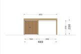Wiata garażowa drewniana LUNA F PLUS z pomieszczeniem gospodarczym i ścianą boczną, 4,9x5,6 m specification 2