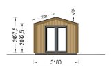 Domek ogrodowy drewniany EMMY (34 mm + elewacja, z izolacją), 5x3 m, 15 m² specification 3