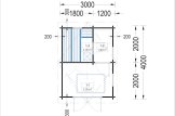 Sauna ogrodowa zewnętrzna ELDA (44 mm), 3x4 m, 12 m² specification 1