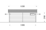 Domek letniskowy drewniany OLIVIA (66 mm), 6x6 m, 27 m² - z tarasem 8 m² specification 4