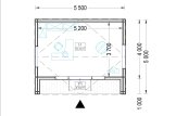 Domek ogrodowy drewniany TINA (34 mm + elewacja, z izolacją), 5,5x5 m, 22 m² specification 1