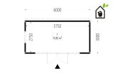 Domek ogrodowy drewniany PREMIUM (paneli SIP), 6x3 m, 18 m² specification 1