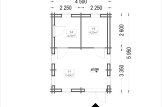 Domek letniskowy całoroczny SCOOT (44+44 mm, z izolacją PLUS), 4,5 x 6 m, 27 m² - z antresolą 9 m² specification 1