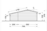 Domek ogrodowy drewniany CLARA (44 mm) z pomieszczeniem gospodarczym, 7x4 m, 28 m² specification 4