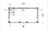 Domek letniskowy całoroczny MARION (44+44 mm, z izolacją PLUS) 7,5 x 4 m, 30 m² specification 1