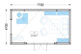 Domek ogrodowy drewniany PREMIUM (34 mm + elewacja), 7x4 m, 28 m² specification 1