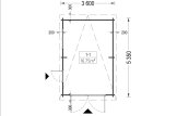 Garaż drewniany MODERN (44 mm), 3,6x5,4 m, 20 m² specification 1