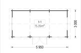 Domek ogrodowy drewniany OAK (44 mm), 6x3 m, 18 m² specification 1