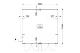 Garaż drewniany dwustanowiskowy TWIN DUO (44 mm), 6x6 m, 36 m² specification 1