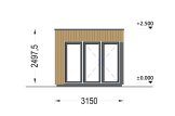Domek ogrodowy drewniany PREMIUM (34 mm + elewacja), 3x3 m, 9 m² specification 2