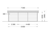 Domek ogrodowy drewniany ELEONORA (44 mm), 6,6 x 3 m, 20 m² specification 4