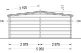 Wiata garażowa drewniana CLASSIC z pomieszczeniem gospodarczym, 5x6 m specification 5