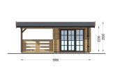 Domek ogrodowy drewniany LILI (34 mm), 6x3 m, 8 m² specification 2