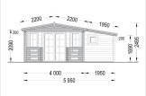 Domek ogrodowy drewniany ISLA (34+34 mm, z izolacją), 6x5 m, 18 m² - z tarasem 7 m² specification 2