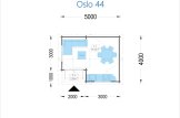 Domek ogrodowy drewniany OSLO (44 mm), 5x4 m, 20 m² specification 1