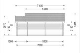 Domek ogrodowy drewniany ELLA (66 mm z pomieszczeniem gospodarczym), 7x4 m, 28 m² specification 4