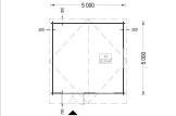 Domek ogrodowy drewniany LILLE (44 mm), 5x5 m, 25 m² specification 1