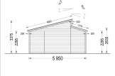 Garaż drewniany dwustanowiskowy TWIN DUO (44 mm), 6x6 m, 36 m² specification 5