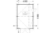 Garaż drewniany TWIN (44 mm), 4x6 m, 24 m² specification 1