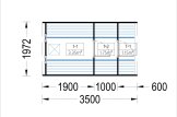Sauna ogrodowa beczka HELGA 35 (46 mm), 3.5 m, ⌀ 1.97 m specification 1