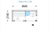 Sauna ogrodowa zewnętrzna DELLA (34 mm + elewacja), 4,6 x 2,1 m, 7,2 m² specification 1