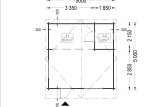 Domek ogrodowy drewniany NINA (44 mm), 5x5 m, 25 m² specification 1