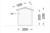 Sauna ogrodowa zewnętrzna ELDA (44 mm), 2x2 m, 4 m² specification 3